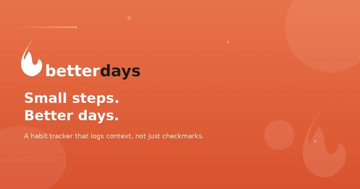 Better Days: A Habit Tracker Built Around Context, Not Checkmarks